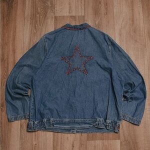 Vintage Denim Flannel with Beadwork and Embroidery